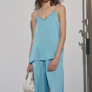 Top satinado turquesa BSB