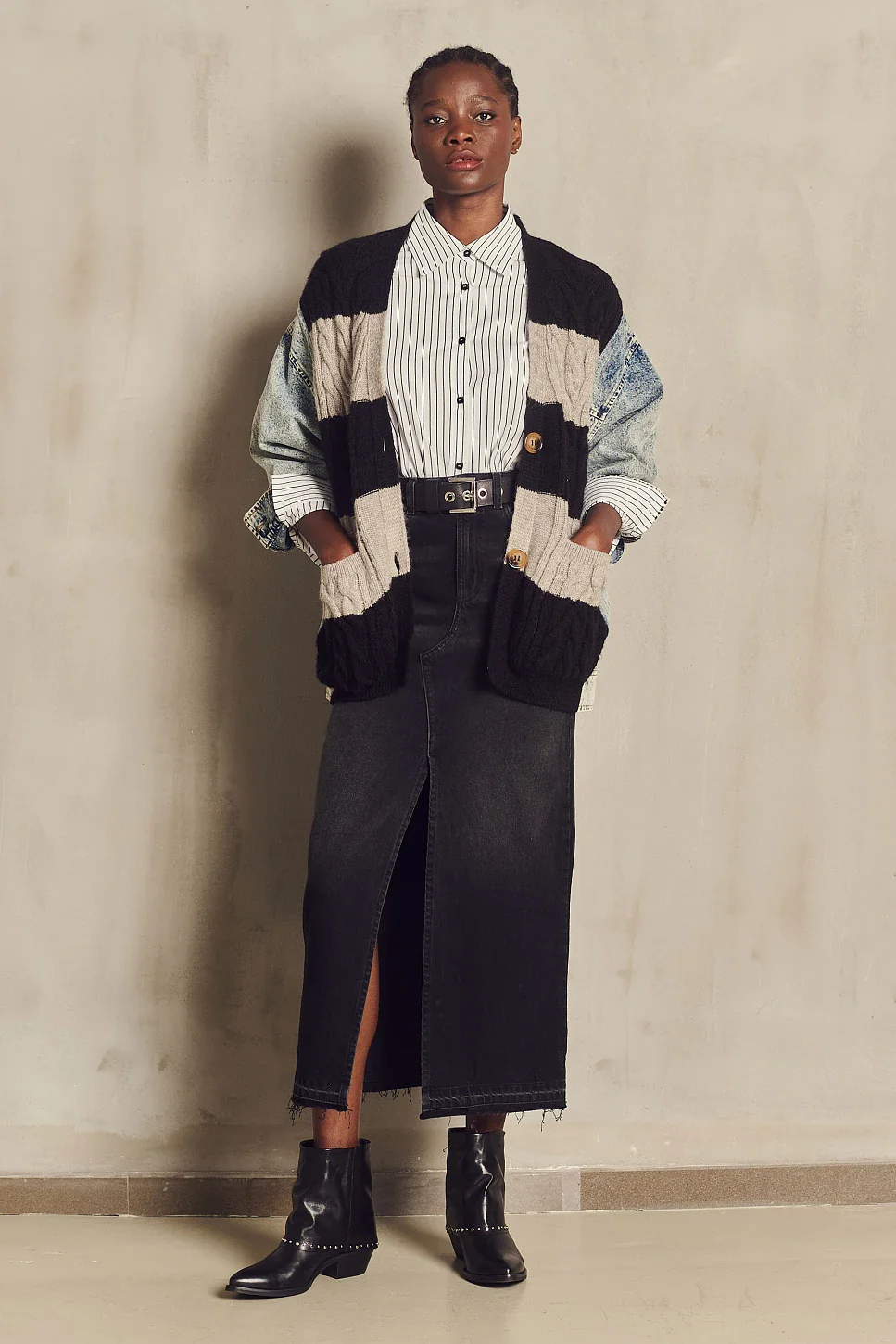 FALDA VAQUERA LARGA NEGRA - Imagen 4