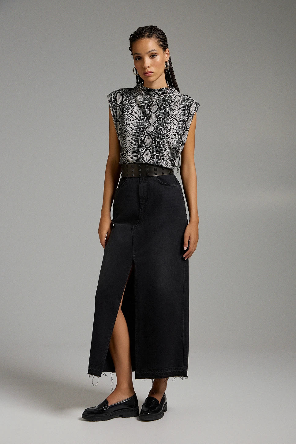 FALDA VAQUERA LARGA NEGRA