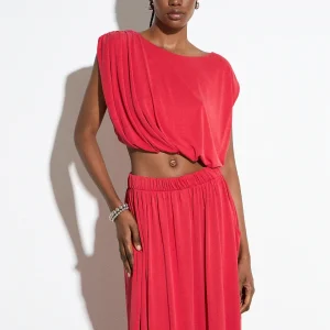 TOP CORTO GLOBO ASIMÉTRICO SIN MANGAS