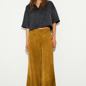 PANTALÓN DE SATÉN VERDE OLIVA