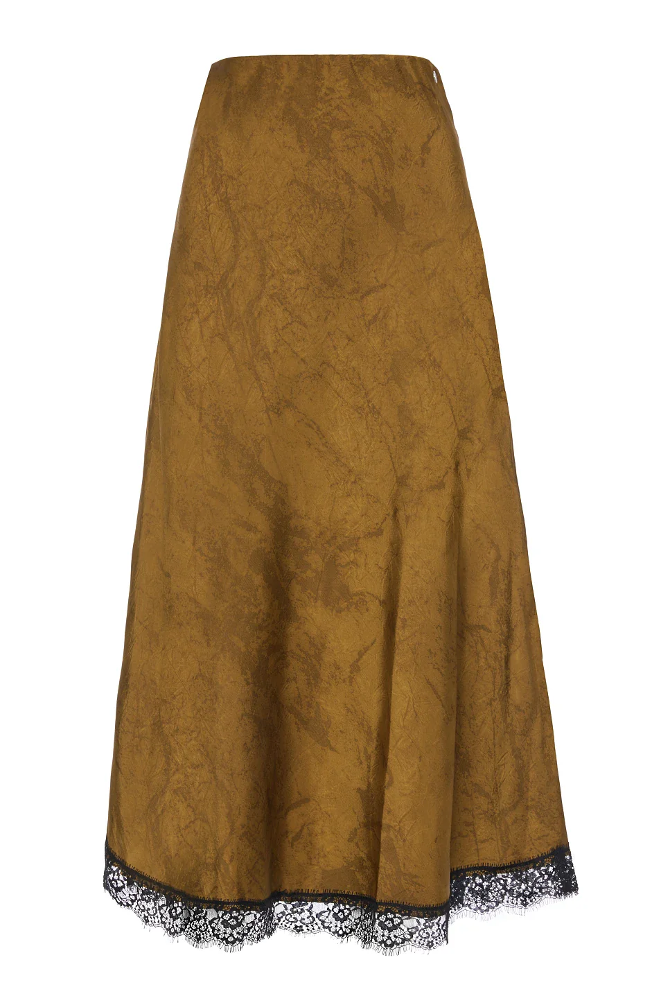 FALDA LARGA CON ENCAJE VERDE OLIVA - Imagen 6