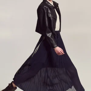 FALDA LARGA PLISADA CON RAYAS