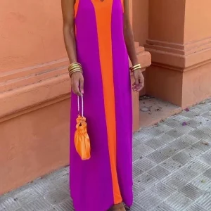Vestido bicolor Naranja/Violeta