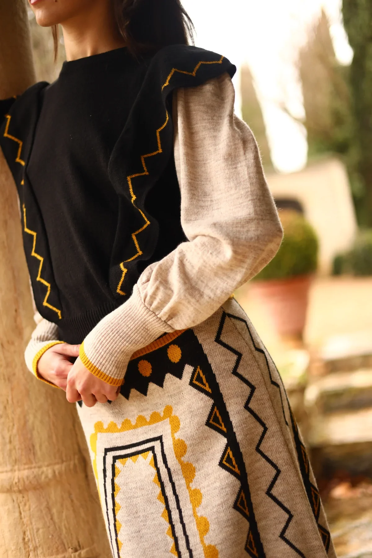 JERSEY ASIRI BEIGE/NEGRO - Imagen 3