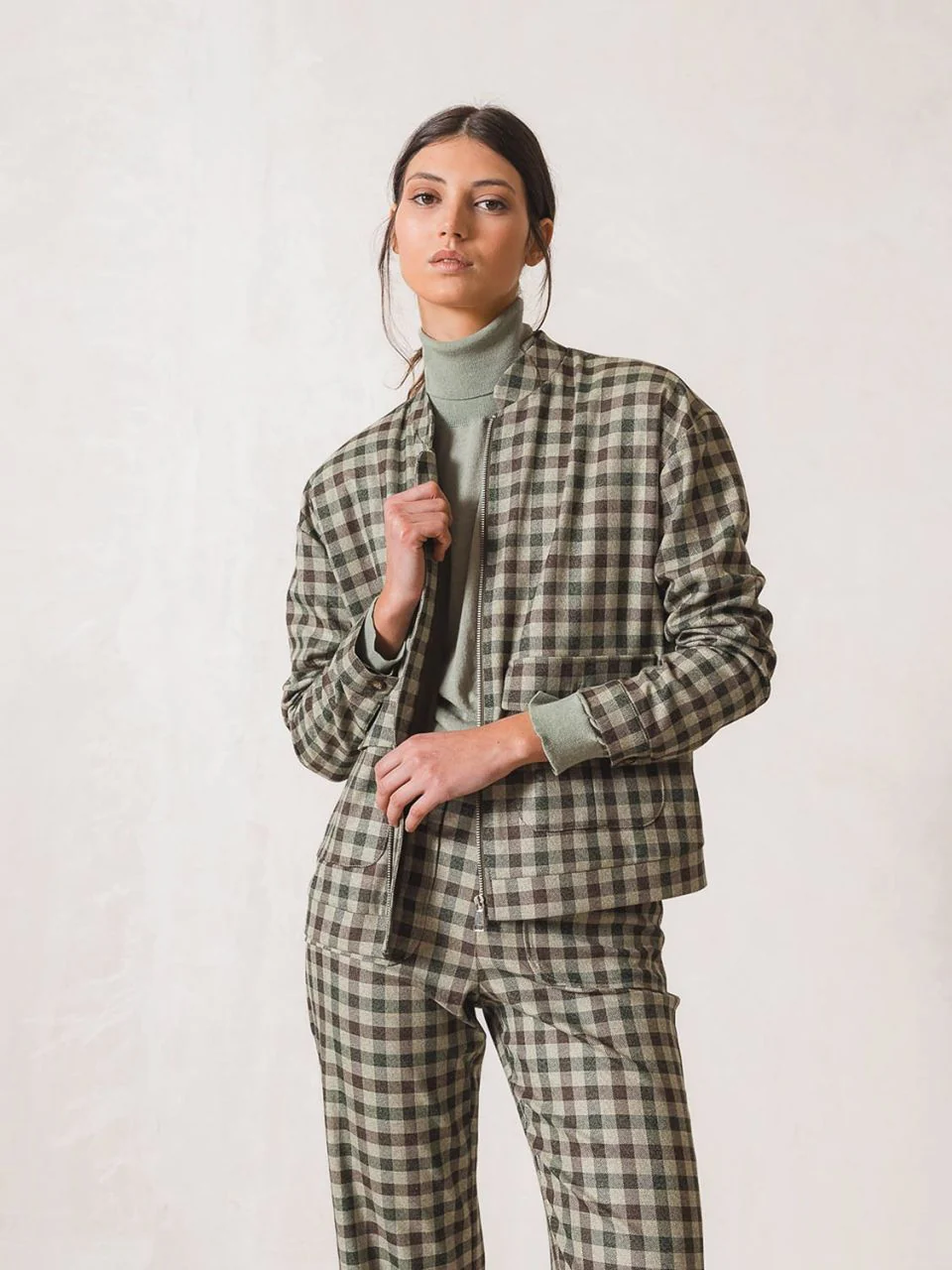 CHAQUETA BOMBER CUADROS