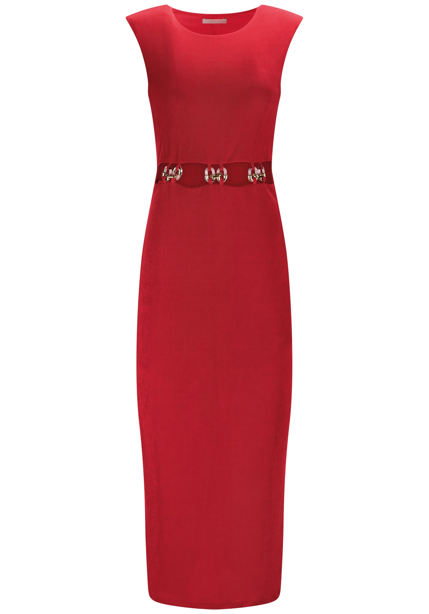 VESTIDO MIDI AJUSTADO DETALLE CINTURA - Imagen 4