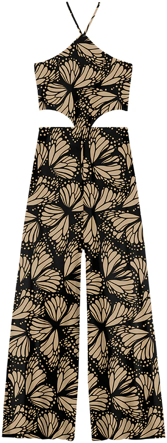 MONO LARGO CON CUELLO HALTER Y ABERTURA