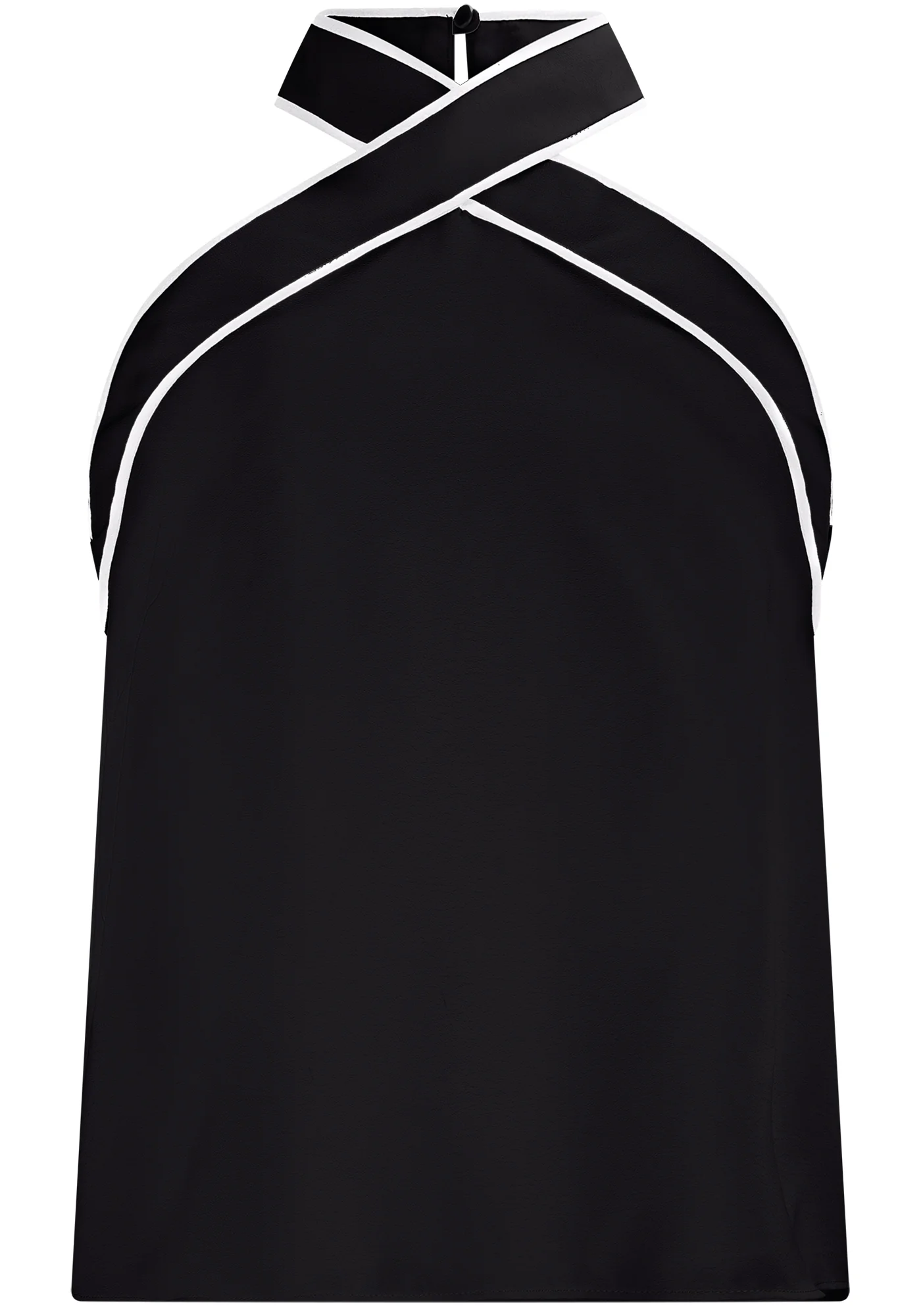 TOP HALTER CRUZADO BLANCO Y NEGRO