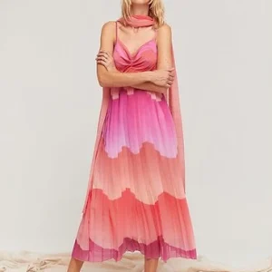 Vestido ALDO MARTINS tonos rosas