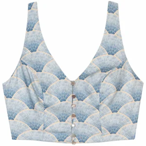 BLUSA CORTA ESTAMPADA CON BOTONES