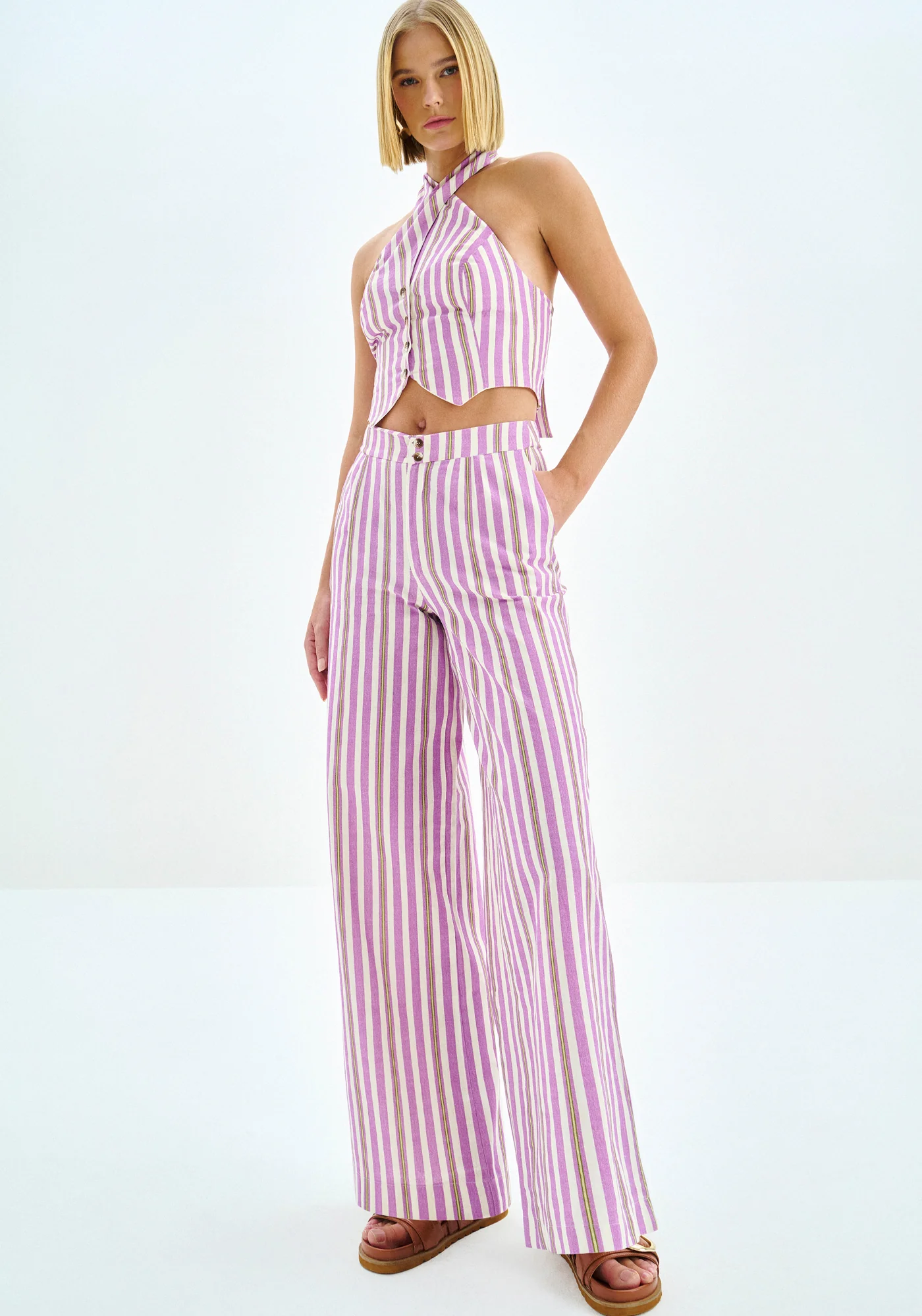 PANTALONES ANCHOS DE LINO ESTAMPADOS