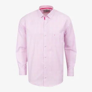 Camisa Regular Manga Larga Cuadros Rosa Medio - Kosta Azul