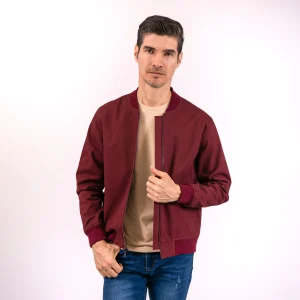 Chaqueta Bomber Regular Vino Tinto - Kosta Azul