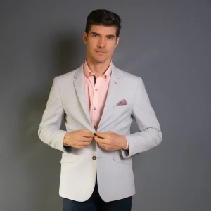 Chaqueta Casual Regular Gris Claro - Kosta Azul