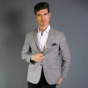 Chaqueta Casual Regular Gris Claro - Kosta Azul