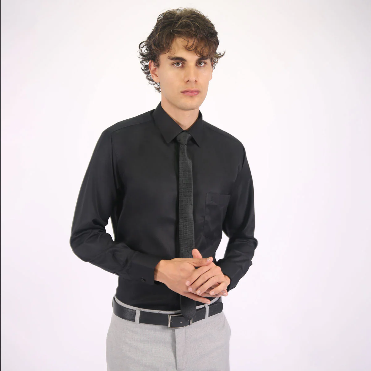 Camisa Custom Manga Larga Negra - Kosta Azul