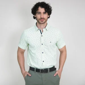 Camisa Custom Manga Corta Verde Claro - Kosta Azul