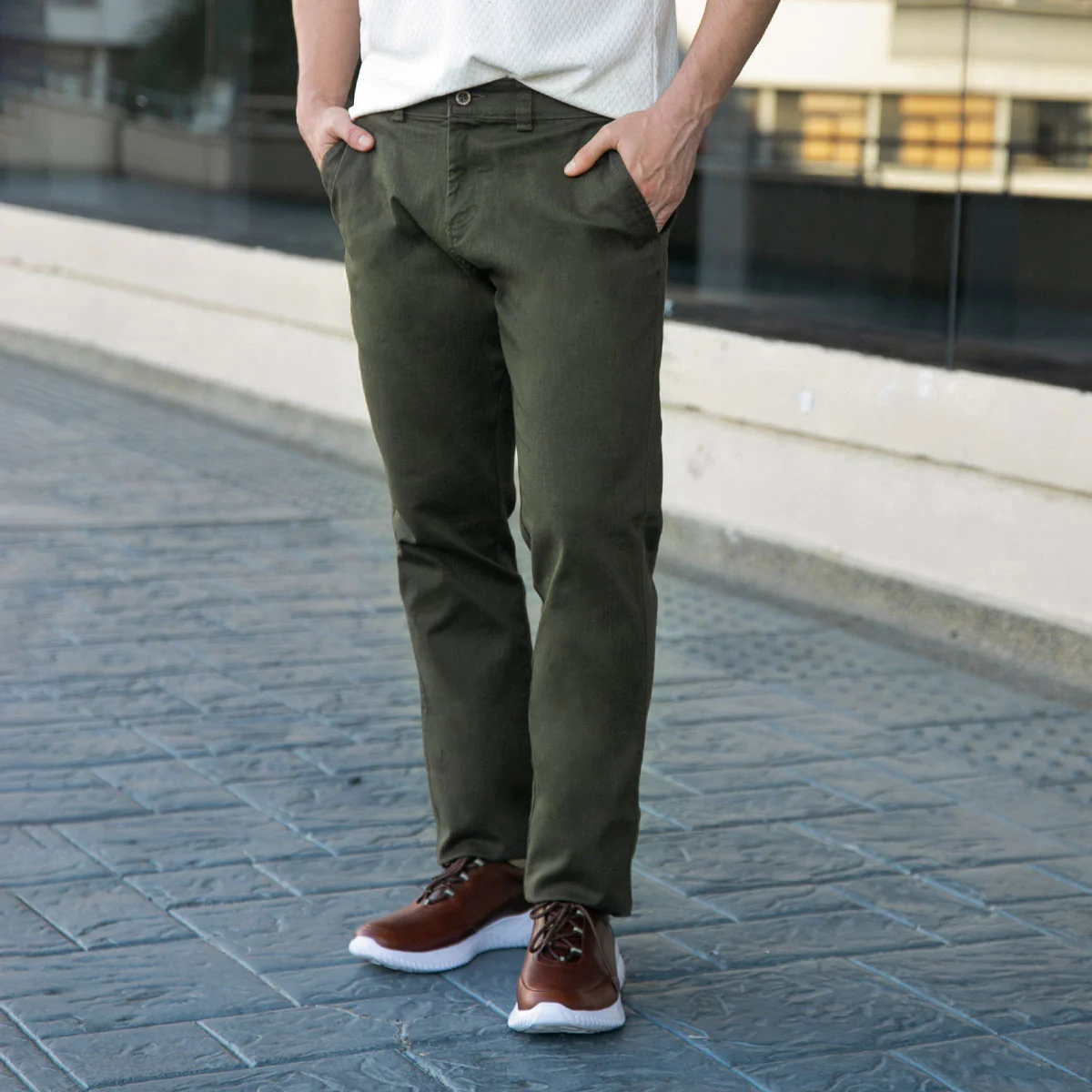 Pantalón Casual Custom Verde Oscuro - Kosta Azul