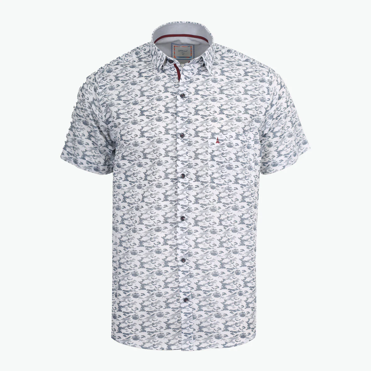 Camisa Regular Sport Blanco con Maxi Print - Kosta Azul