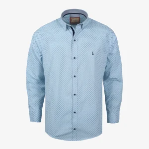 Camisa Slim Fit Manga Larga Azul Claro - Kosta Azul