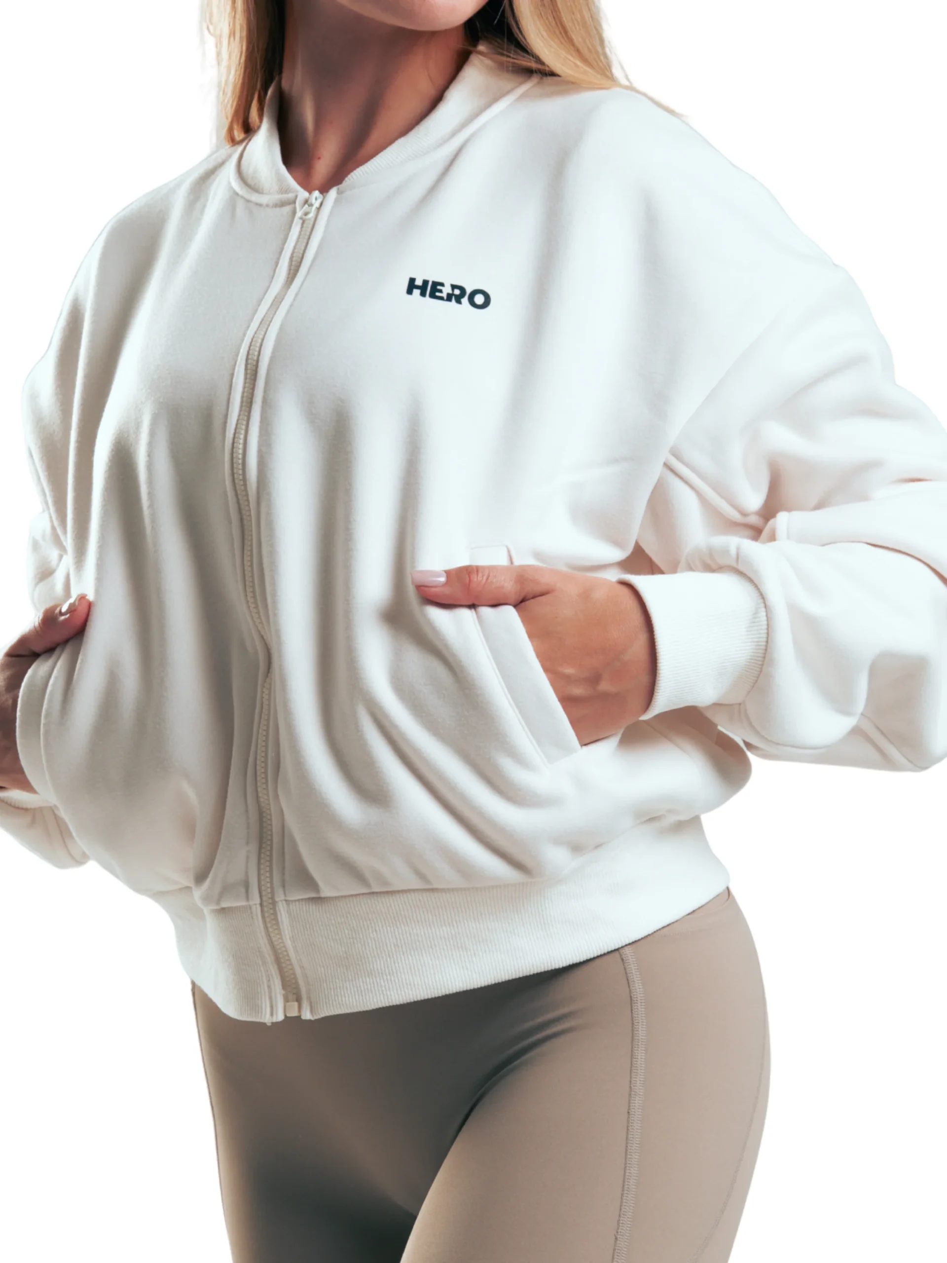 BOMBER BASIC FIT BEIGE - Imagen 3