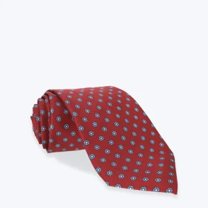 CORBATA DE SEDA BURDEOS CON FLORES FULHAM