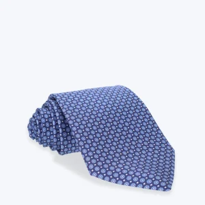 CORBATA DE SEDA AZUL CON FLORES FULHAM