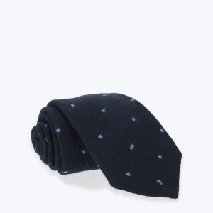 CORBATA DE LANA AZUL CON TOPOS PETRONIUS