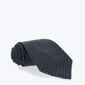 CORBATA DE SEDA NAVY CON TOPOS PETRONIUS