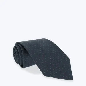 CORBATA DE SEDA AZUL CON TOPOS PETRONIUS