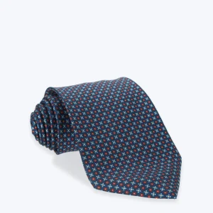 CORBATA DE SEDA AZUL ESTAMPADA PETRONIUS