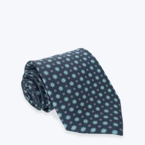 CORBATA DE SEDA NAVY CON FLORES FULHAM