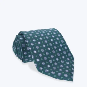 CORBATA DE SEDA VERDE CON FLORES FULHAM