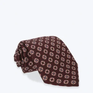 CORBATA DE LANA BURDEOS CON FLORES FULHAM