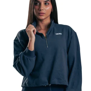 CHAQUETA CROP ZIPPER HERO GRIS OSCURO