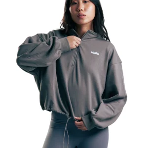 CHAQUETA CROP ZIPPER HERO GRIS