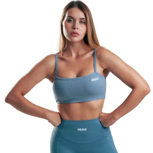 CROP TOP ACANALADO HERO AZUL BEBE