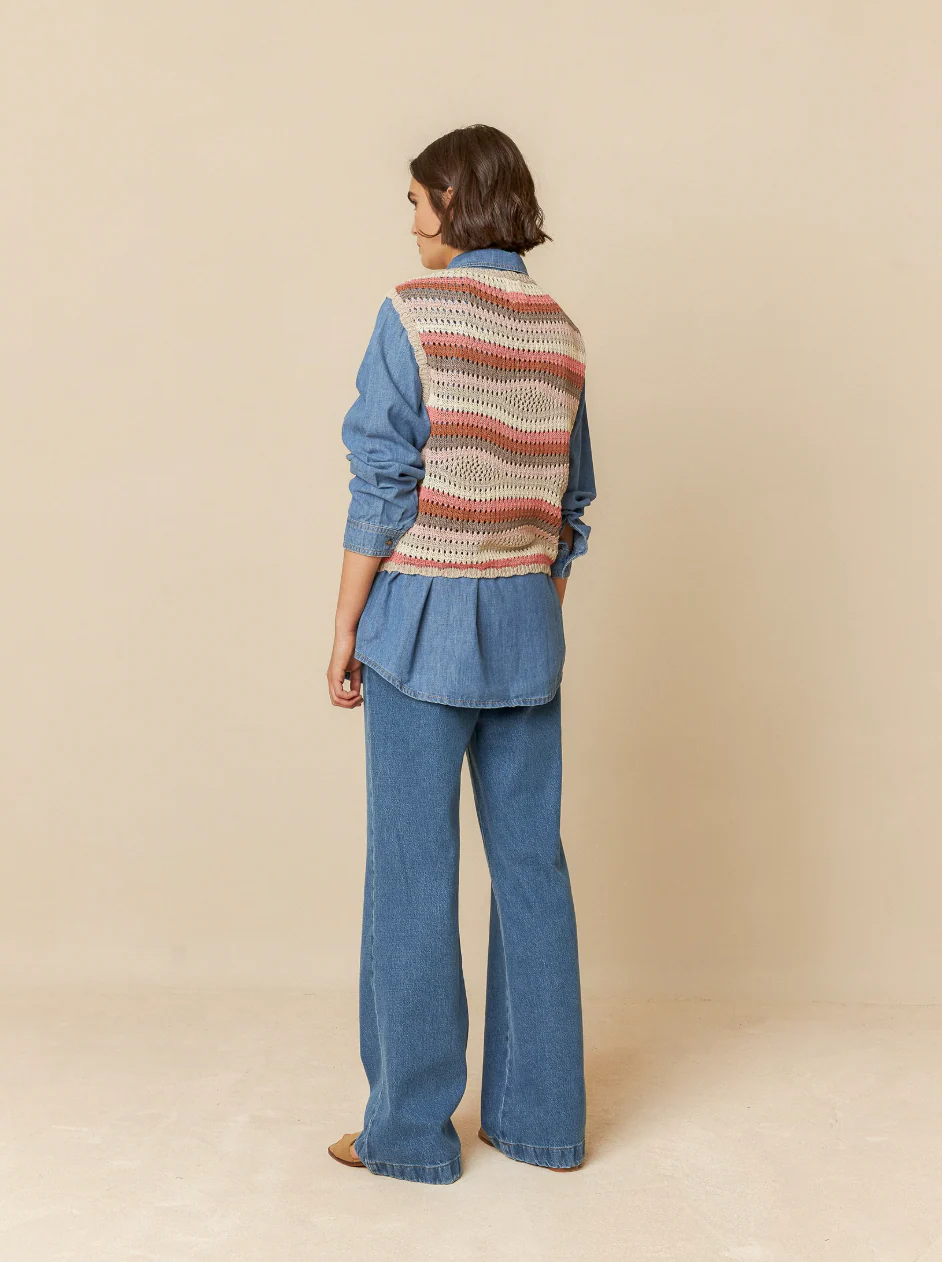 CHALECO PUNTO CROCHET - Imagen 4