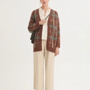 CÁRDIGAN CUADROS EN LANA