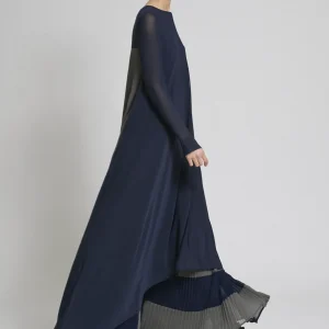 VESTIDO BICOLOR ESPALDA PLISADA