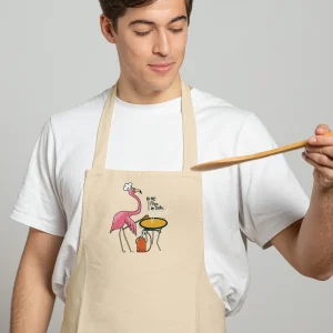 Delantal de Algodón Orgánico  Flamenco Cocinando Paella