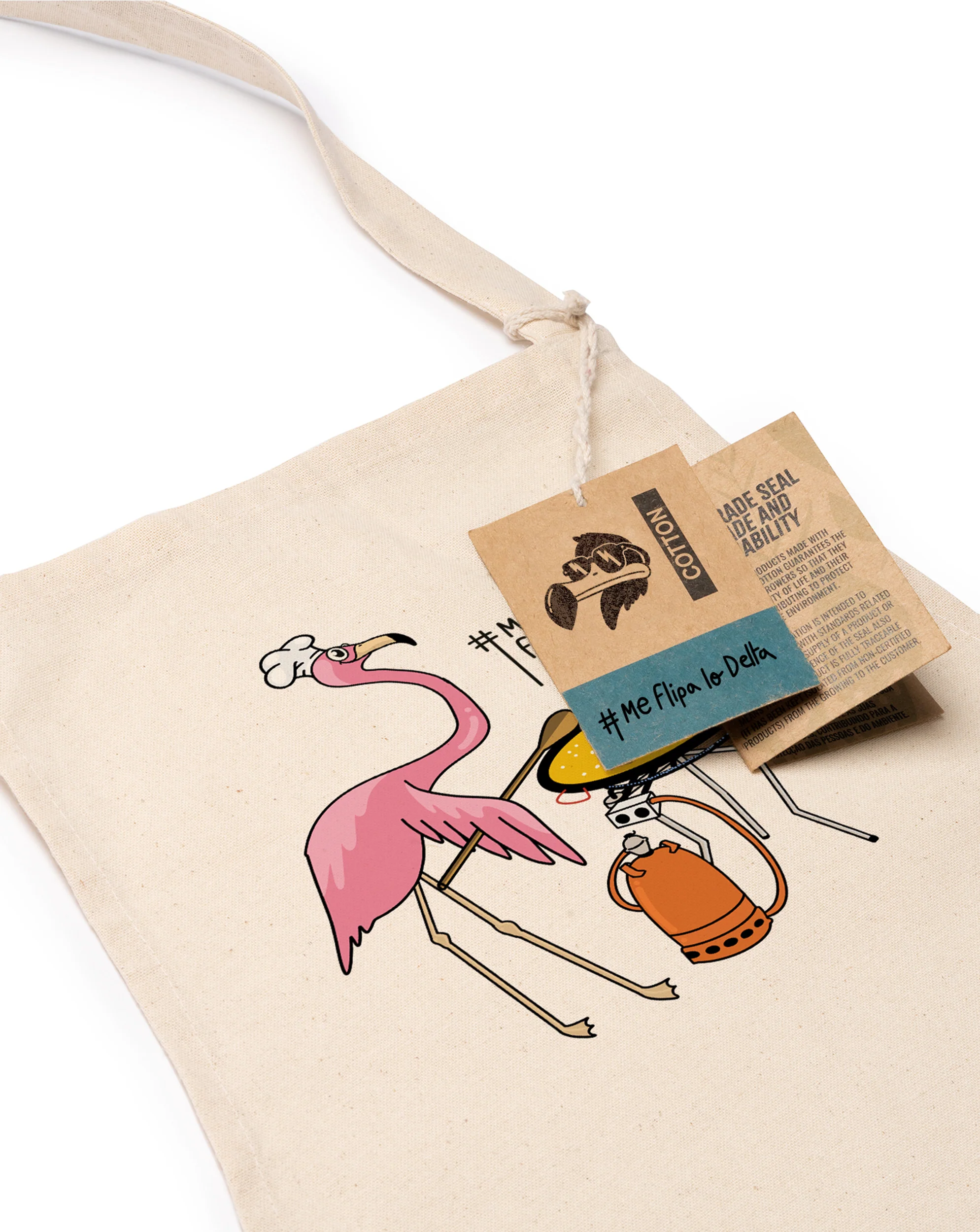 Delantal de Algodón Orgánico Flamenco Cocinando Paella - Imagen 4