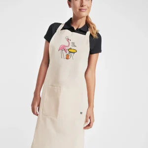 Delantal de Algodón Orgánico  Flamenco Cocinando Paella