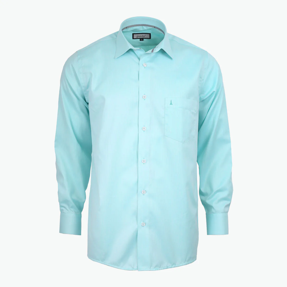 Camisa Regular Manga Larga Azul Claro - Kosta Azul