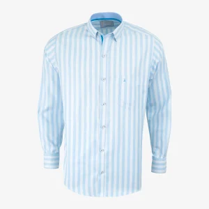 Camisa Regular Manga Larga Azul Claro - Kosta Azul