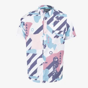 Camisa Regular Estampada Azul Claro - Kosta Azul