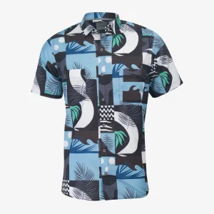 Camisa Regular Estampada Azul Claro - Kosta Azul