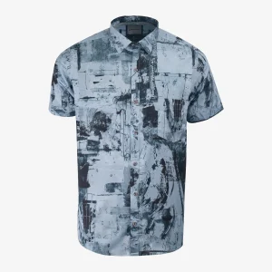 Camisa Sport Regular Estampada Azul Claro - Kosta Azul