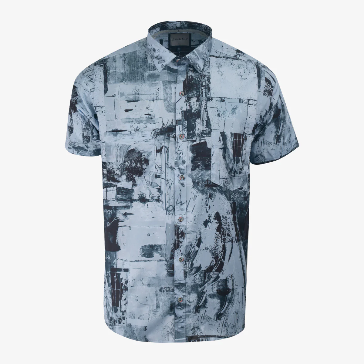 Camisa Sport Regular Estampada Azul Claro - Kosta Azul